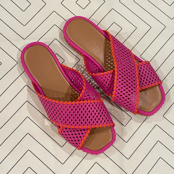 Daniella Shevel Whipstitch Pink Perforated Sandals - Picture 2 of 9